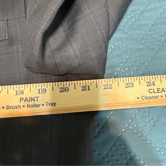 Michael Kors men's navy blue windowpane wool blazer or sport coat Size 41L - Picture 4 of 10